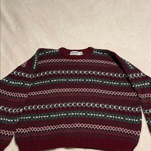 New Era Burgundy and Green Crewneck Sweater